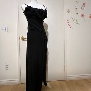 Nightcap Black Ruffle Maxi Dress